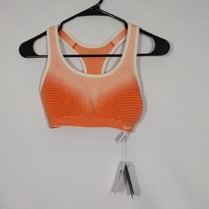 NWT Nike Swoosh Coconut Milk/Safety Orange Training Bra Girls Size XL